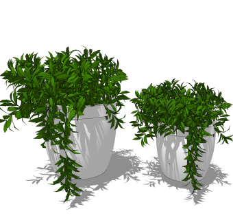 绿植盆栽摆件草图大师模型,现代装饰品su模型下载