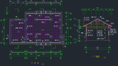 书斋建筑CAD施工图，书斋建筑CAD图纸下载