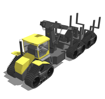 现代黄色工程车SU模型，工程车SKB文件下载