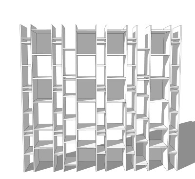 现代货架草图大师模型，货架SKB文件下载