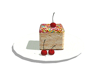 现代<em>蛋糕</em>免费su模型，食品草图大师模型下载