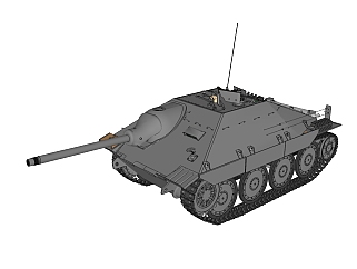 德国hetzer追猎者<em>坦克</em>草图大师模型，<em>坦克</em>SU模下载