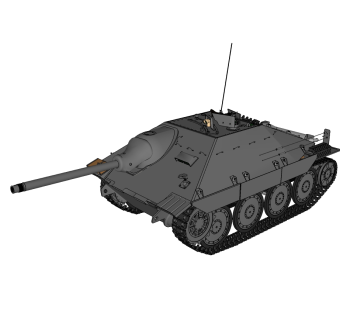 德国hetzer追猎者坦克草图大师模型，坦克SU模下载