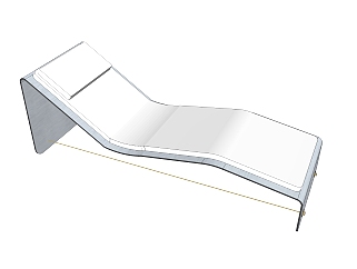 现代躺椅草图大师模型，<em>白色椅子</em>sketchup模型下载
