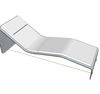 现代躺椅草图大师模型，白色椅子sketchup模型下载