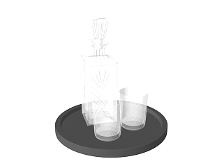  现代酒杯草图大师模型，酒杯sketchup模型下载