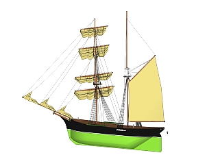 现代帆船sketchup模型，帆船<em>su素材</em>下载