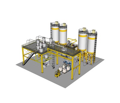 现代化工厂草图大师模型，工厂su模型下载