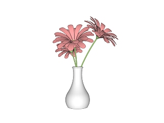 现代<em>花瓶花卉</em>草图大师模型，<em>花瓶花卉</em>sketchup模型下载