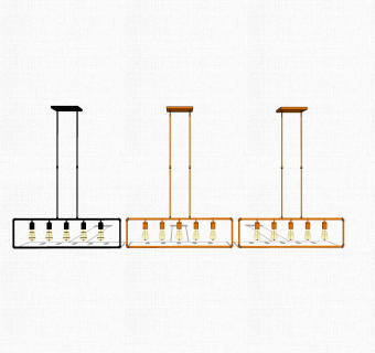 现代简约吊灯组合su模型，吊灯skp模型下载
