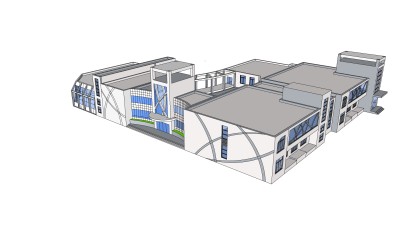 欧式商务建筑会所，sketchup建筑模型免费下载