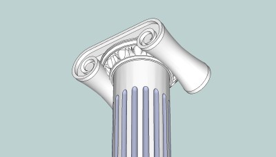 爱奥尼克柱式罗马柱草图大师模型，罗马柱sketchup模型下载