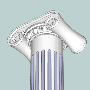 爱奥尼克柱式罗马柱草图大师模型，罗马柱sketchup模型下载