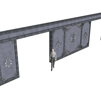 欧式景墙sketchup模型下载