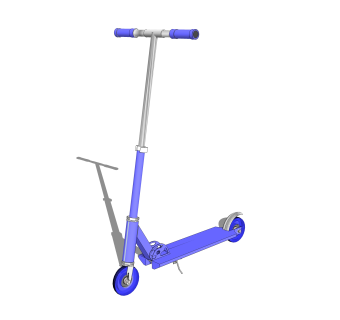 现代折叠滑板车草图大师模型，滑板车su模型下载