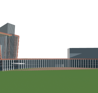 现代办公楼草图大师模型，办公楼sketchup模型免费下载