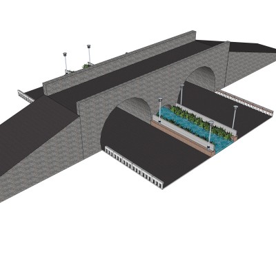 拱桥草图大师模型下载，sketchup拱桥模型分享
