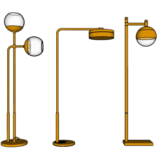 现代家庭灯具落地灯组合su模型下载、家庭灯具落地灯组合草图大师模型下载