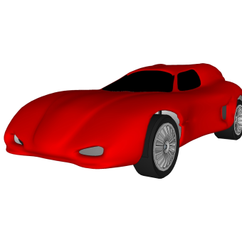 现代跑车免费su模型，现代跑车sketchup模型，跑车su素材下载