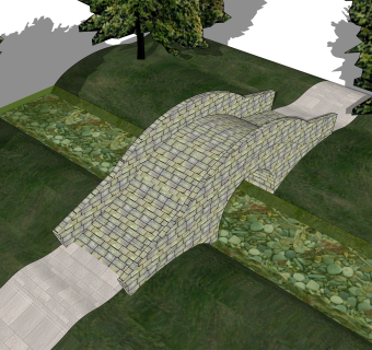 拱桥草图大师模型下载，sketchup拱桥模型分享