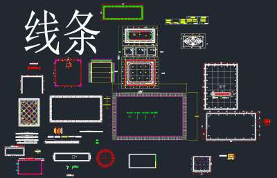 最新水刀拼花素材大全CAD素材，水刀拼花CAD施工图纸下载