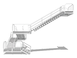 现代钢结构楼梯草图大师模型，钢结构楼梯sketchup模型免费下载