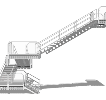 现代钢结构楼梯草图大师模型，钢结构楼梯sketchup模型免费下载