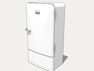 冰箱SU模型，<em>双层</em>大冰箱sketchup模型下载