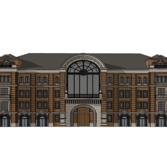 欧式酒店草图大师模型，酒店sketchup模型免费下载