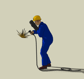 现代电焊工人草图大师模型，人物sketchup模型下载