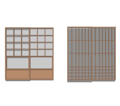 日式推拉门草图大师模型，日式推拉门SU模型下载