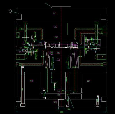 相机外壳模具2D结构图纸，模具CAD设计图纸下载