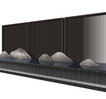 新中式景墙sketchup模型下载