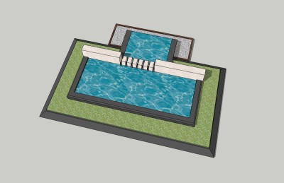 现代入口水景草图大师模型，入口水景sketchup模型下载