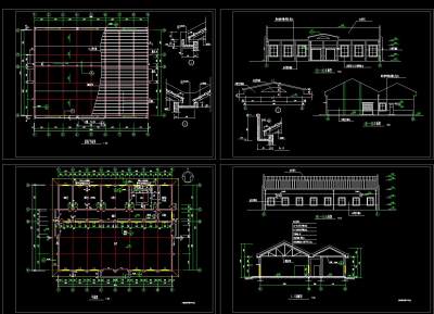 某中学食堂建筑施工图，中学食堂cad建筑工程图纸下载