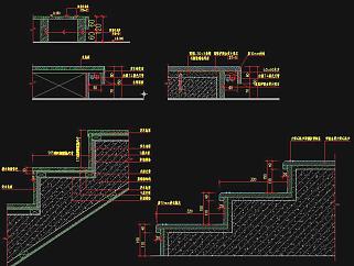 地台踏步CAD施工图剖面图节点大样，地台CAD施工图纸下载