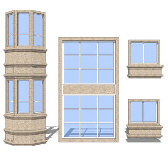 欧式窗草图大师模型,欧式窗SU模型下载