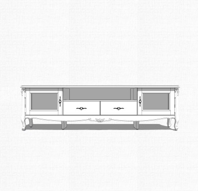 欧式电视柜草图大师模型，电视柜SKP模型下载