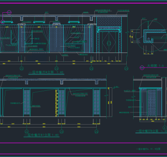 中式餐厅施工图，餐饮CAD施工图纸