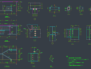 各种类型常用楼梯结构设计详图，楼梯节点CAD施工图纸下载