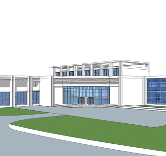 现代办公楼草图大师模型，办公楼sketchup模型免费下载