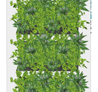 白掌植物墙sketchup模型，室内植物墙skp文件下载