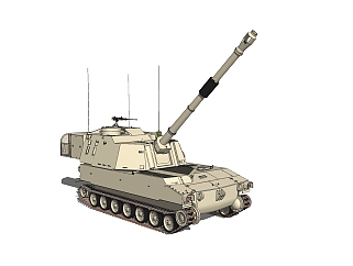 现代坦克<em>免费su</em>模型，坦克skp模型，坦克草图大师模型...