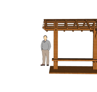 现代中式廊亭，SU模型免费下载