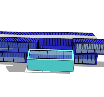 现代集装箱SU模型下载，集装箱草图大师模型
