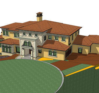 欧式别墅su模型，别墅sketchup模型下载