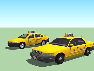 现代出租车草图大师模型，出租车sketchup模型