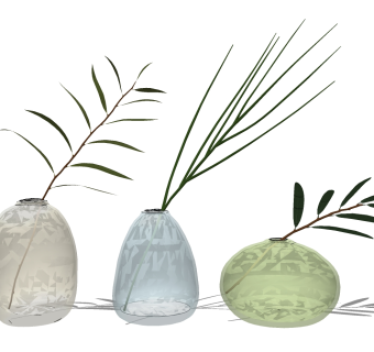  现代花瓶摆件草图大师模型，花瓶摆件sketchup模型下载