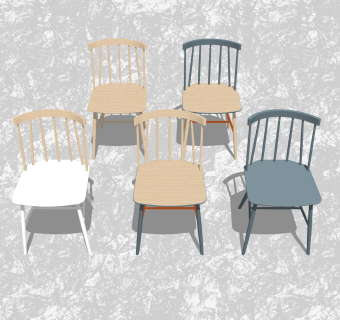 现代休闲椅su组合模型，椅子草图大师模型下载