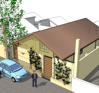 日韩式风格别墅su模型下载、日韩式风格别墅草图大师模型下载